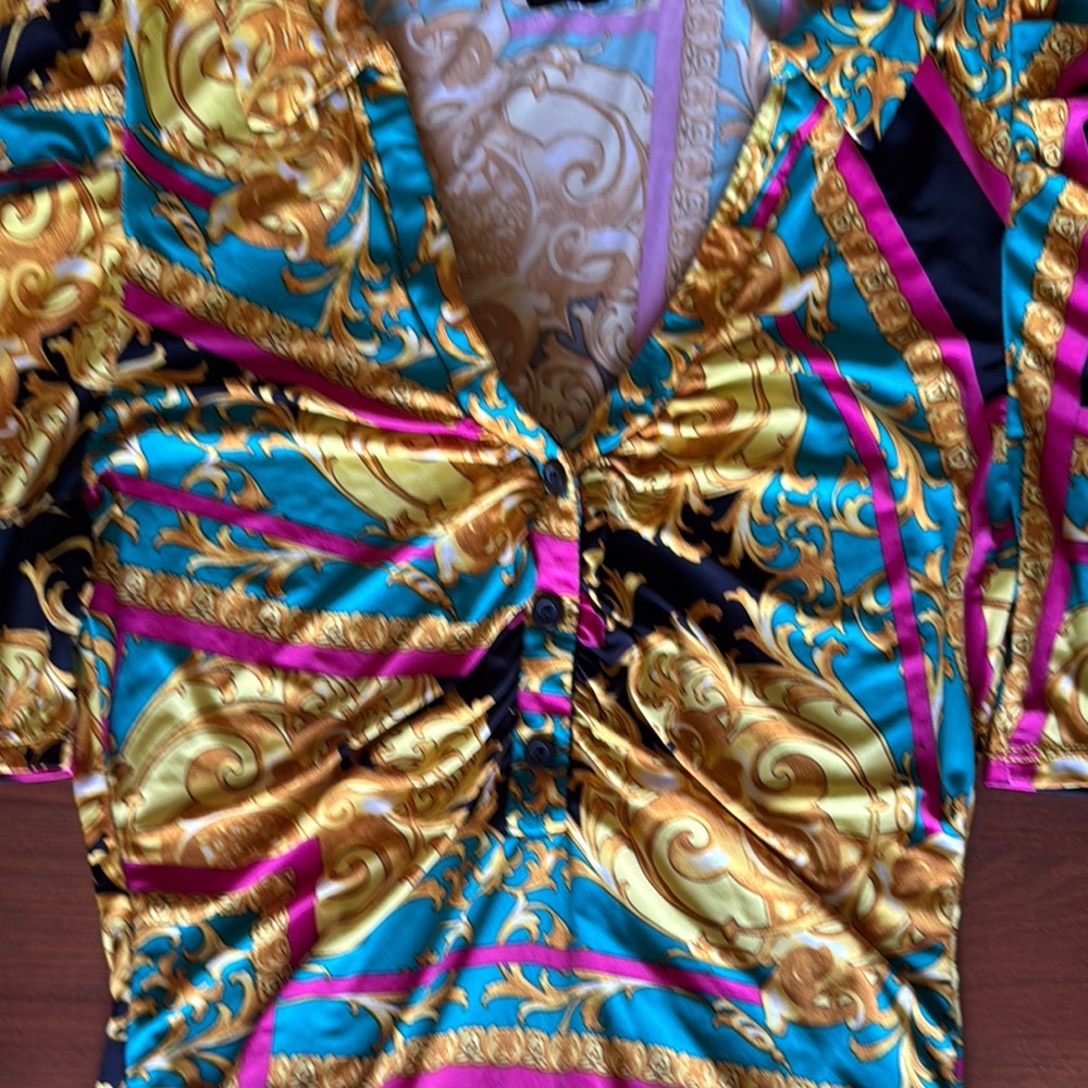 Vibrant Multicolor Ruched Top - Picture 3 of 5